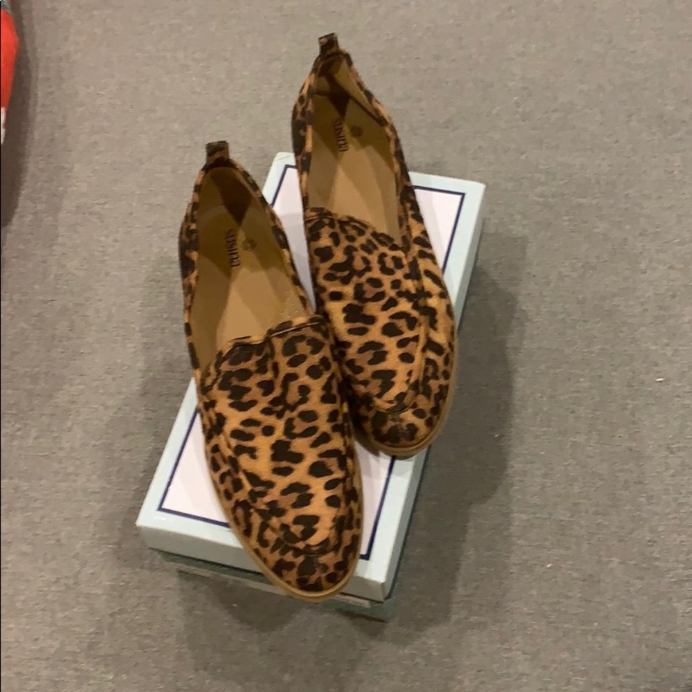 Susina Leopard Faux suede loafers